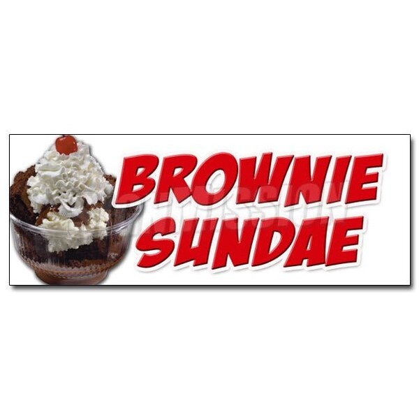 BROWNIE SUNDAE DECAL sticker ice cream dessert whipped cream cherry, D-36 Brownie Sundae